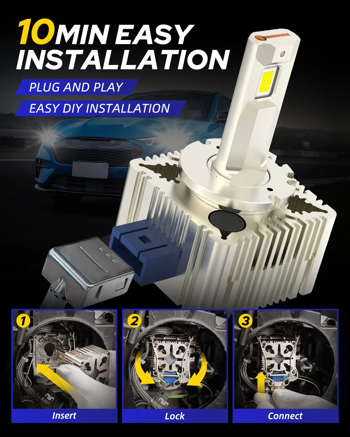 24000LM D3S D3R Bulb 6000K Diamond White High and Low Beam D3S D3R - Image 7