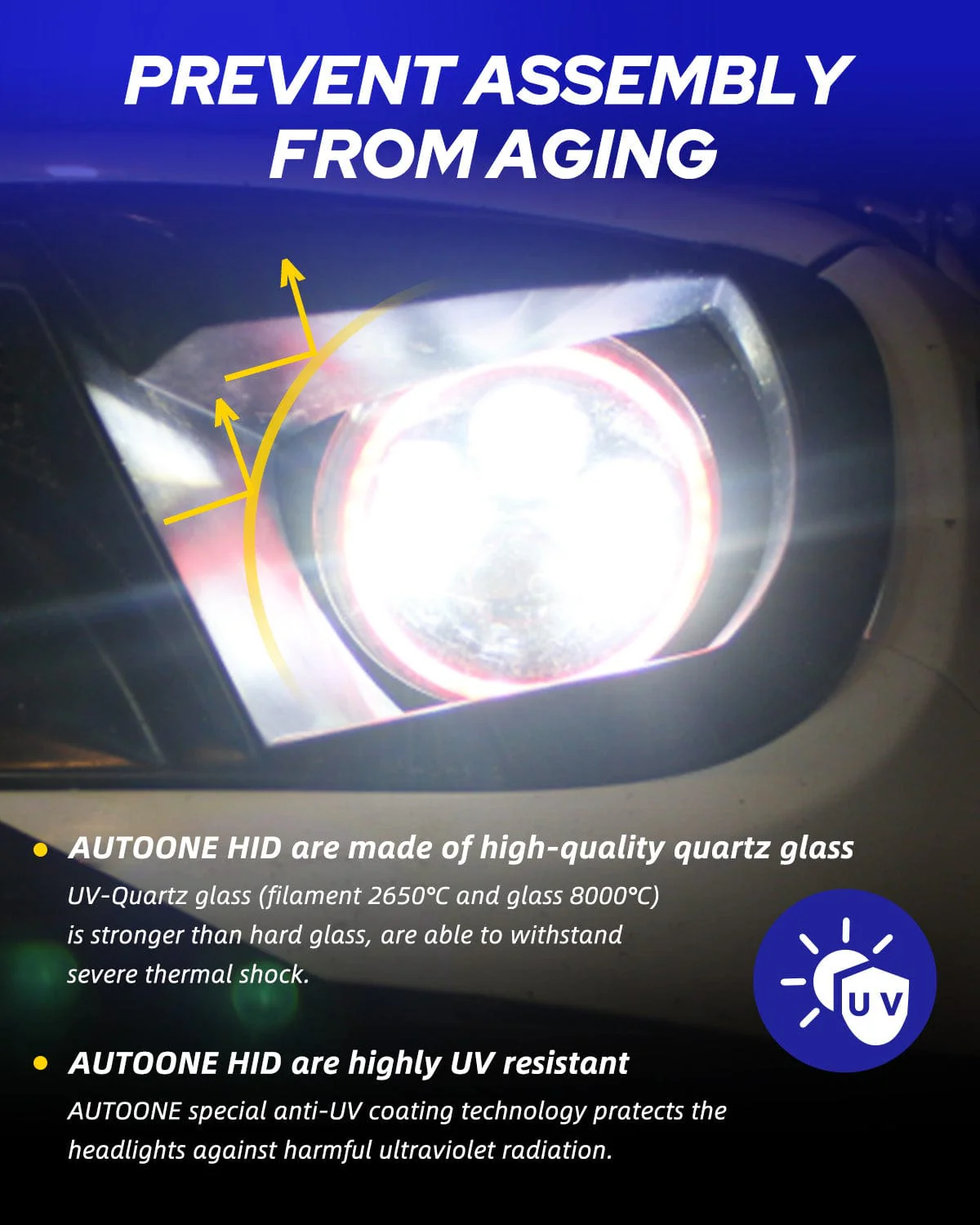 AUTOONE D4S D4R HID Bulb, 6000K Cool White 66440 42402 42402WX HID Bulbs, 35W Xenon D4S Bulbs - Image 6